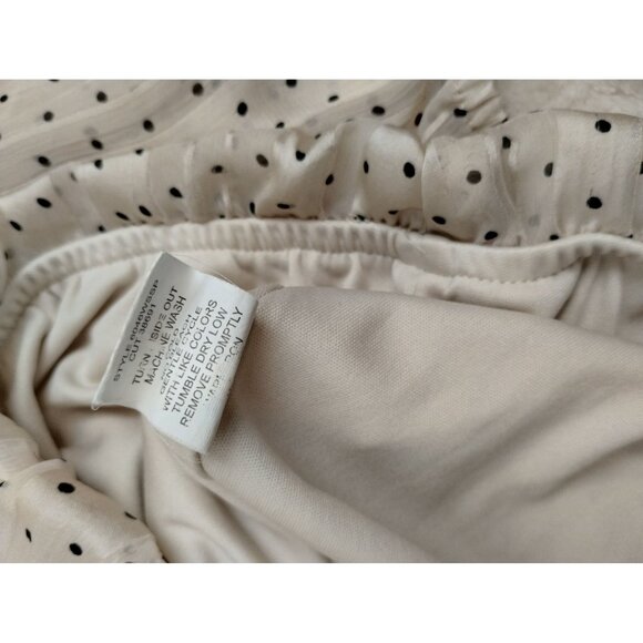 Rebecca Malone Womens 1X Champagne Polka Dot Balloon Plus Size Blouse - Picture 4 of 12